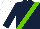 Dark Blue, Light Green sash, White cap
