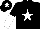Black, White star, halved sleeves and star on cap