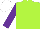LIME GREEN, purple sleeves, white cap