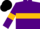 Purple, Gold hoop and armlets, Black cap