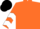 Orange, White chevrons on sleeves, Black cap