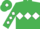 Emerald Green, White triple diamond, diamonds on sleeves, Emerald Green cap, White diamond