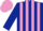 Dark Blue and Mauve stripes, Mauve cap