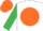 White, orange disc, emerald green sleeves, orange cap