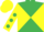 Emerald Green and Yellow diabolo, Yellow sleeves, Emerald Green spots, Yellow cap