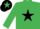 EMERALD GREEN, black star, black cap, emerald green star