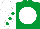 Emerald Green, White disc, White sleeves, Emerald Green spots, White cap