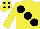 Yellow, large Black spots and spots on cap