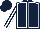 Dark Blue, White seams, striped sleeves, Dark Blue cap