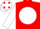 Red, White disc and sleeves, White cap, Red spots