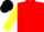 Red, yellow sleeves, black cap
