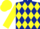 Dark Blue and Yellow diamonds, Yellow sleeves and cap