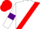 White, Red sash, White sleeves, Purple armlets, Red cap