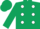 Dark Green, White spots, Dark Green cap