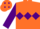 Orange, Purple triple diamond, sleeves and diamonds on cap