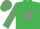 Emerald Green, Grey star, striped sleeves and cap