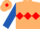 Beige, Red triple diamond, Royal Blue sleeves, Beige cap, Red diamond