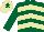 DARK GREEN & BEIGE CHEVRONS, dark green sleeves, beige cap, dark green star