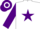 WHITE, purple star & sleeves, hooped cap