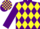 PURPLE & YELLOW DIAMONDS, purple sleeves, check cap