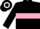 BLACK, pink hoop, black and white hooped cap