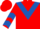 RED, royal blue chevron & chevrons on sleeves, red cap