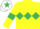 YELLOW, EMERALD GREEN triple diamond and armlets, WHITE cap, EMERALD GREEN star