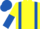 Yellow, Royal Blue braces, halved sleeves, Royal Blue cap