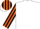 WHITE, black & orange striped sleeves & cap