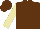 BROWN, beige sleeves, brown cap