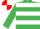 EMERALD GREEN & WHITE HOOPED, red & white quartered cap