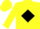 Yellow, black diamond 'A' on back