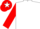 WHITE, red sleeves, red cap, white star