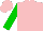 Pink, green sleeves, pink cap