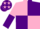 Pink and Purple (quartered), halved sleeves, Purple cap, Pink stars