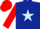 DARK BLUE, light blue star, red sleeves & cap