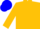Gold and blue halves, blue cap