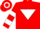 Red, White inverted triangle, hooped sleeves and cap