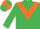 Emerald Green, Orange chevron, quartered cap