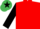 RED, black sleeves, emerald green cap, black star
