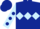 Dark blue, light blue triple diamond, light blue sleeves, dark blue spots