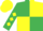 Emerald Green and Yellow (quartered), diamonds on sleeves, Yellow cap
