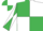 Emerald Green and White (quartered), diabolo on sleeves
