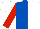 Royal Blue and White (halved), Red sleeves, White cap