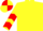 Yellow, Red chevrons on sleeves, quartered cap