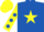 Royal Blue, Yellow star, Yellow sleeves, Royal Blue spots, Yellow cap
