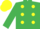 Emerald Green, Yellow spots, Emerald Green sleeves, Yellow cap