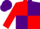 Red and Purple (quartered), Red sleeves, Purple cap