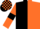 Black and Orange (halved), Orange sleeves, Black armlets, Black and Orange check cap