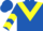 ROYAL BLUE, yellow chevron & chevrons on sleeves, royal blue cap